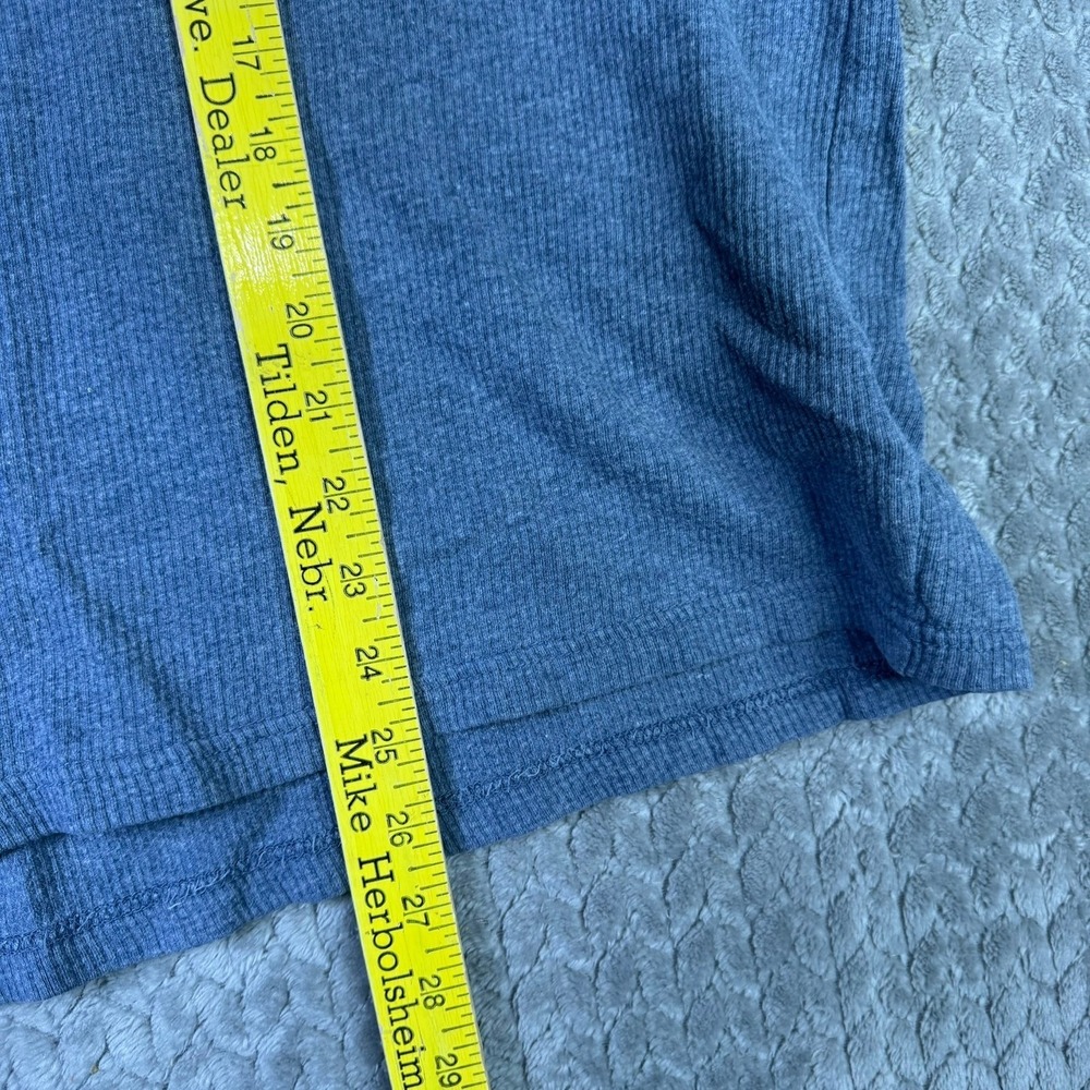 Eddie Bauer Mens XL Blue Waffle Knit V-Neck Short Sleeve Thermal T-Shirt Cotton - Picture 7 of 11